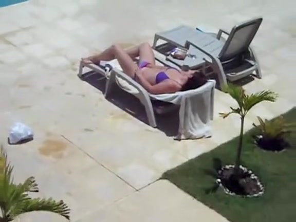masturbating by the pool