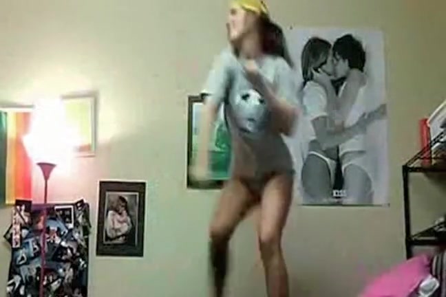 Dancing and showing off on a webcam