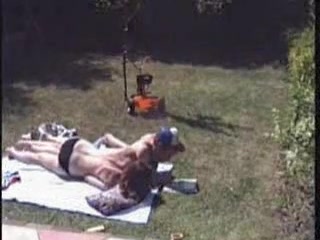 Hot blowjob in the back yard