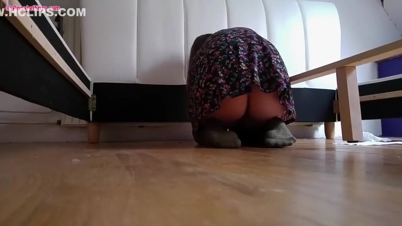 Assembling a Bed with No Panties (Unaware of Being Filmed)