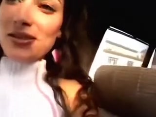 Hawt and excited French girl pays for a free ride in the car