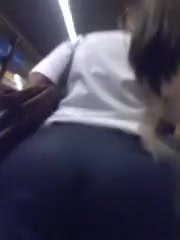 Hawt gal on the public bus teasing me with her hot round butt