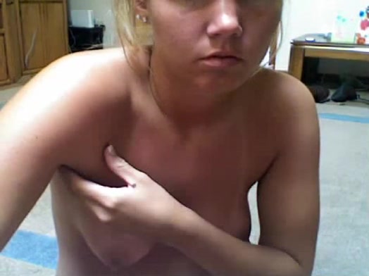 Blonde teen naked posing at home