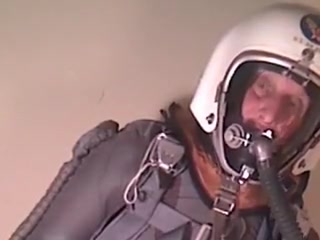 Dominique in full pressure gear in altitude chamber