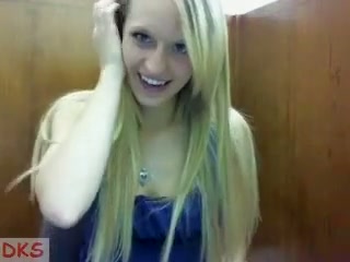 Blonde teen slut teases on a webcam