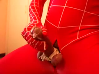 spiderman ties strapon and balls