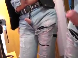 cum on ripped patched levis 501#3