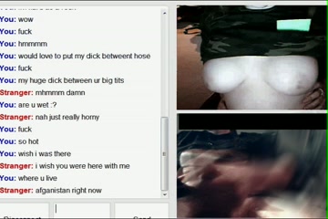 Real Army Chick shows boobs on Omegle