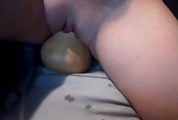 Chubby mature chick fucks a huge toy