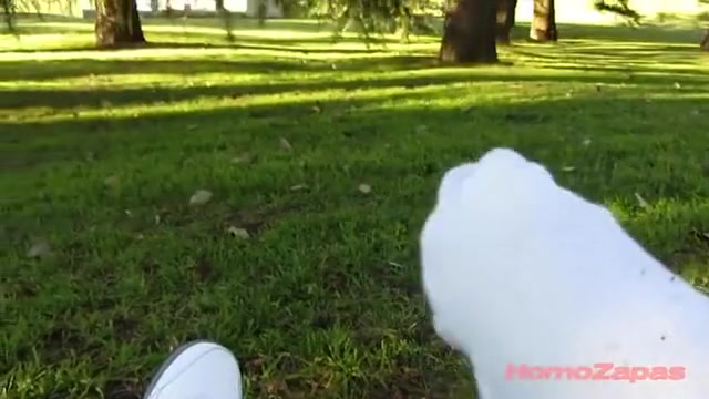 Playing with my sneakers, feet and socks in the park I