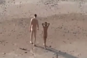 Stripped beach sex clip of dilettante pair spied on voyeur camera