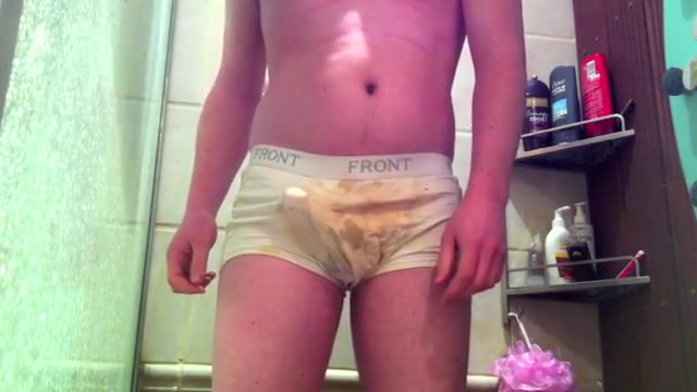 Piss and cum in dirty underwear