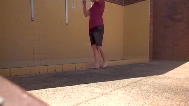 Young Aussie Guy's beach changing room strip