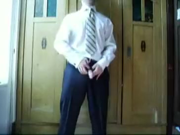 Jerking Off in dress and tie two