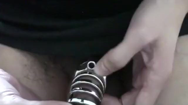 Wearing urethral chastity and urinate part two