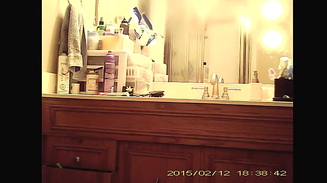 Hidden Web Camera of wife getting bare for shower - 2 cameras