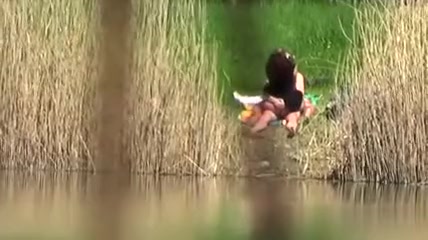 Filmed hawt pair banging across the lake