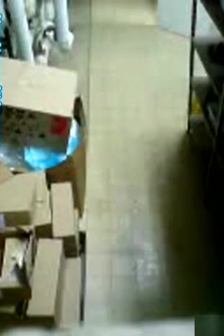 Food industry worker sneakily tapes himself fucking a colleague in the storage room