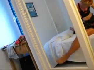 Skinny punk milf wife gobbling my cock in the bedroom