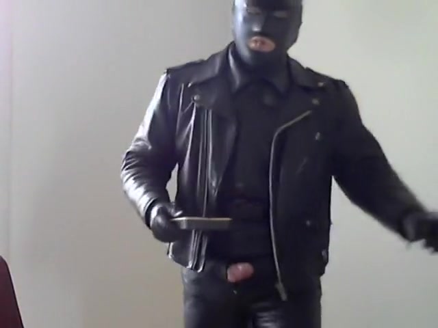 leather biker smoke and double mask rubber poppers smoke