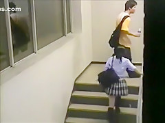Voyeur busts a japanese student riding a teacher on campus !!!