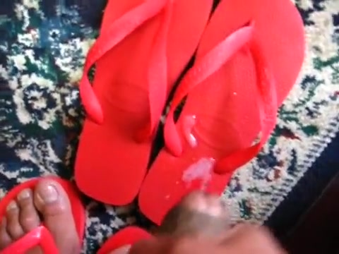 flip flops red fetish masturbation